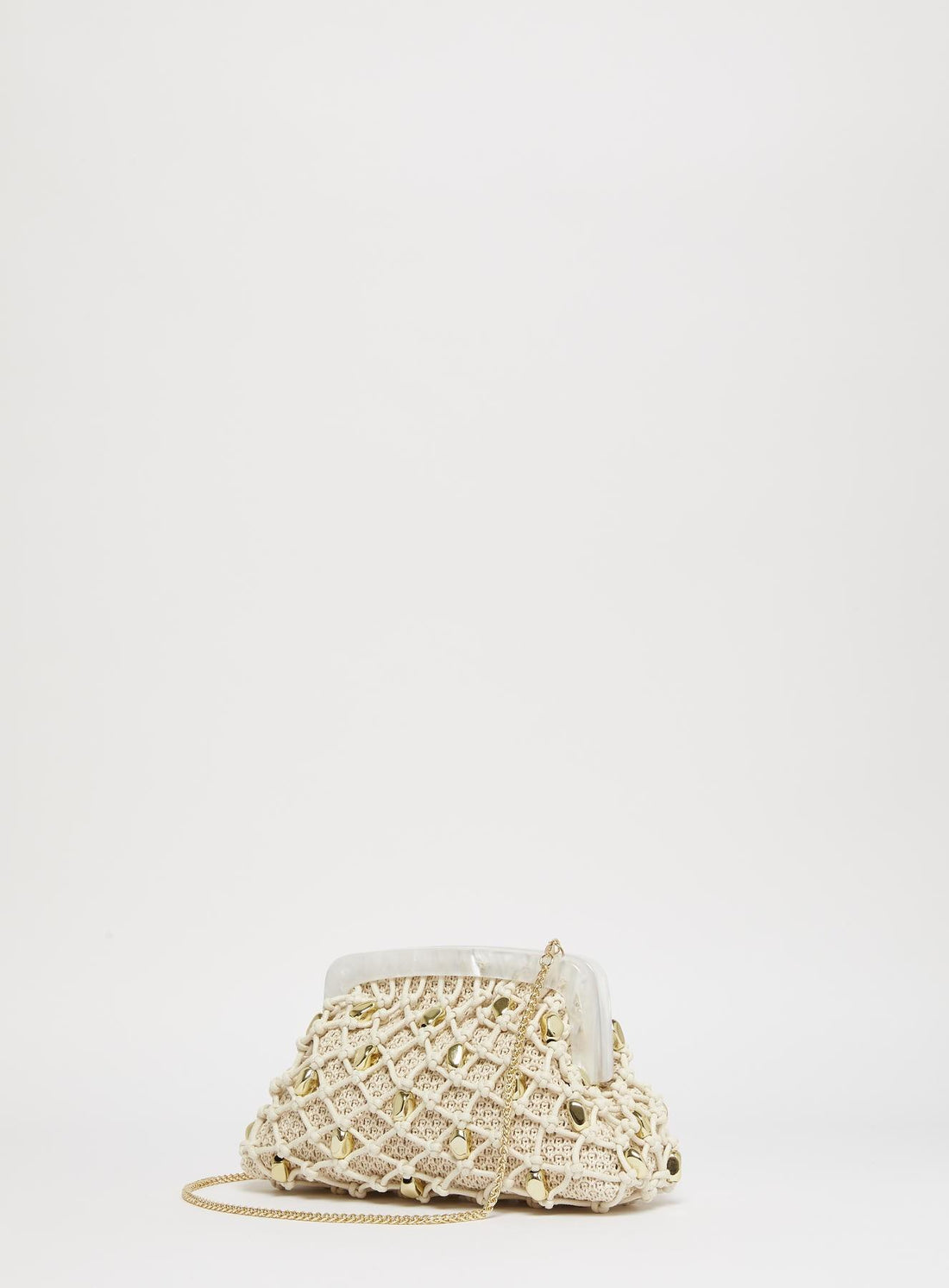 Borsa in rafia con perle MLAFASCIA 003 MARella ACCESSORI 