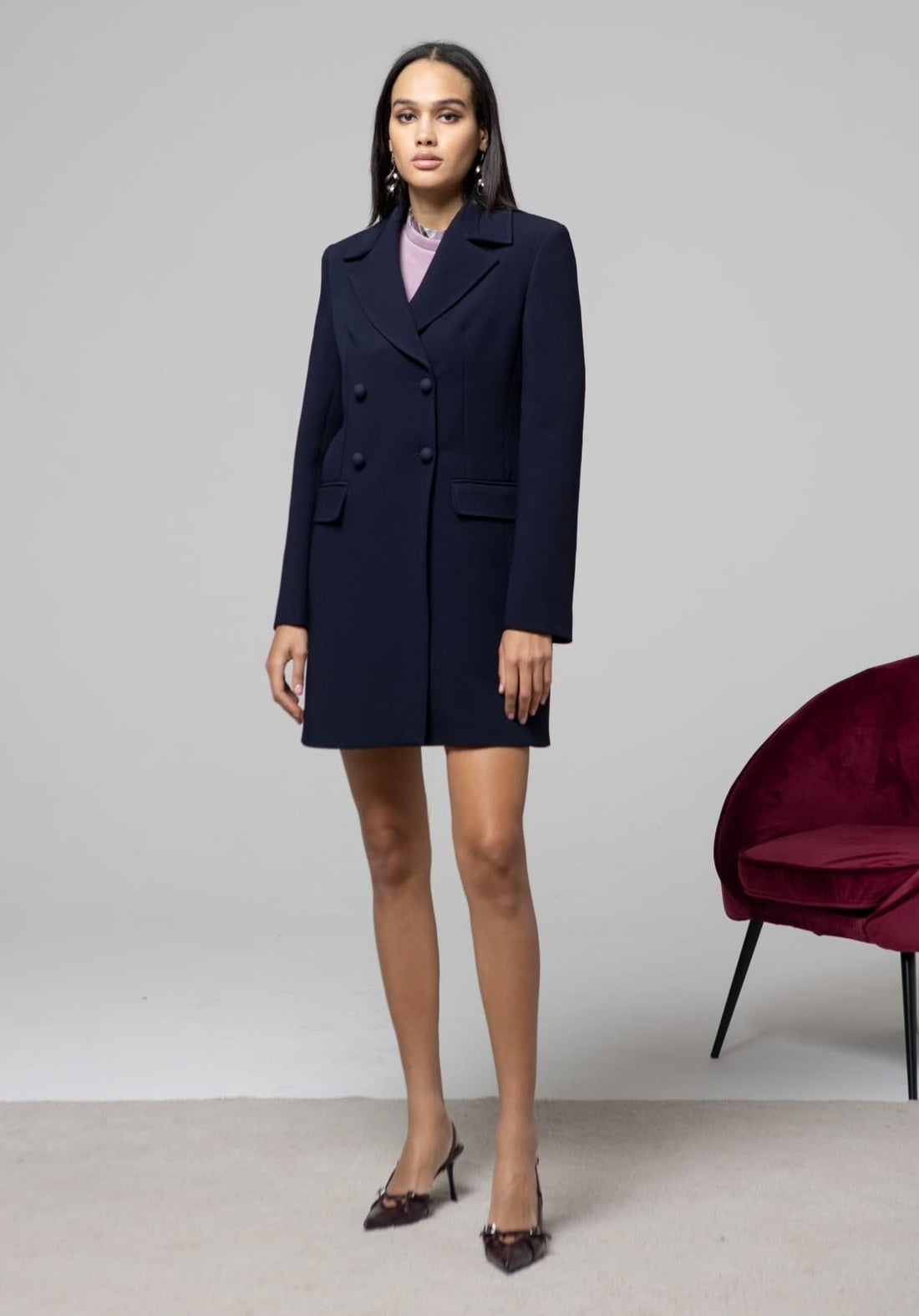 cappotto doppiopetto H.K1055.4445 081.BLU HANITA 