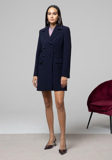 cappotto doppiopetto H.K1055.4445 081.BLU HANITA 