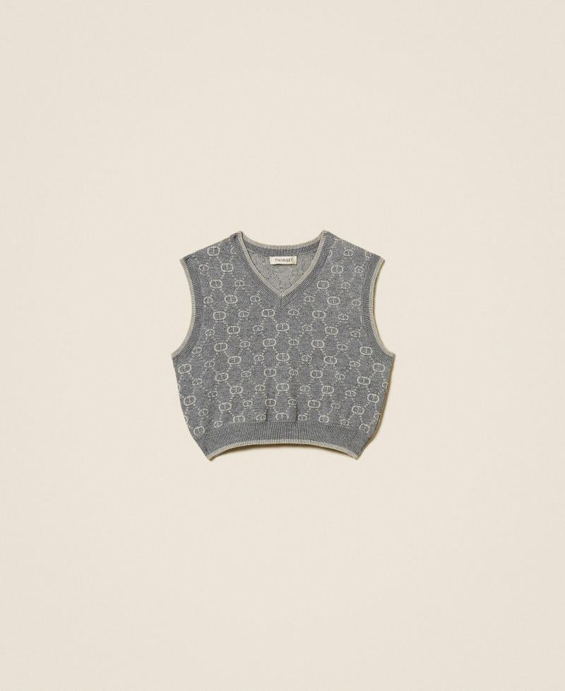gilet in maglia con logo 252GJ3023 12796 TWINSET GIRL 