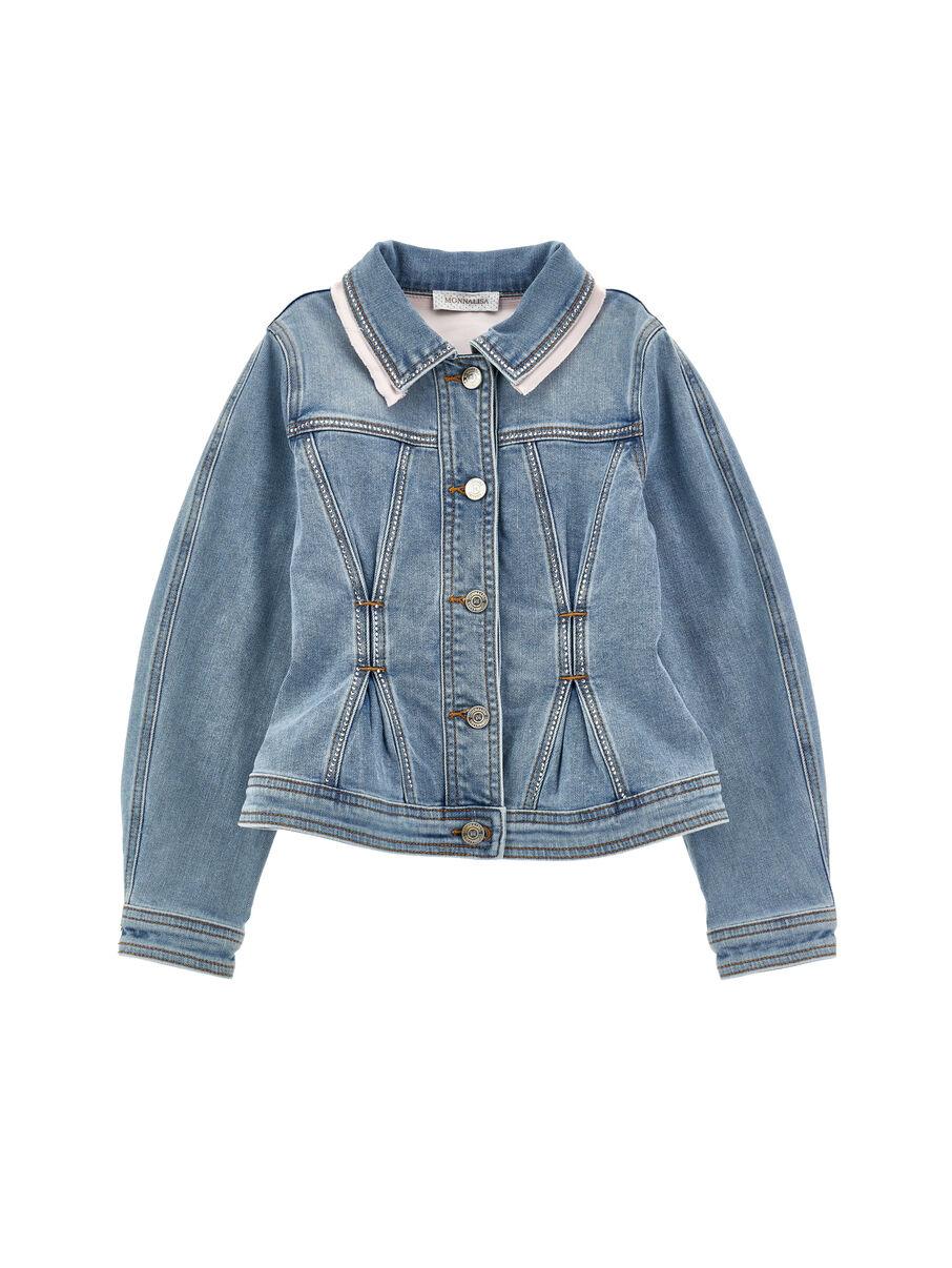 giacca in denim strass 79G100 7015 6291 MONNALISA 