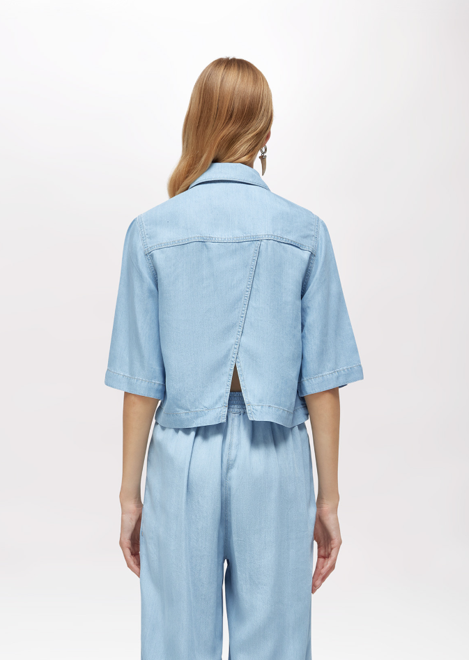 camicia boxy in denim RA6078D5049 77564 Blugirl 