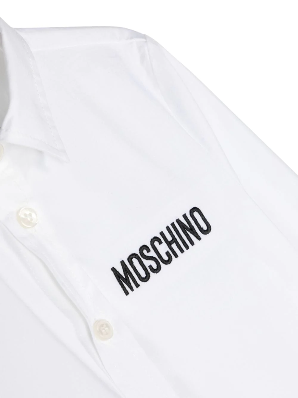 camicia con logo ricamato HNC00ULMA01 10101 MOSCHINO KIDS 