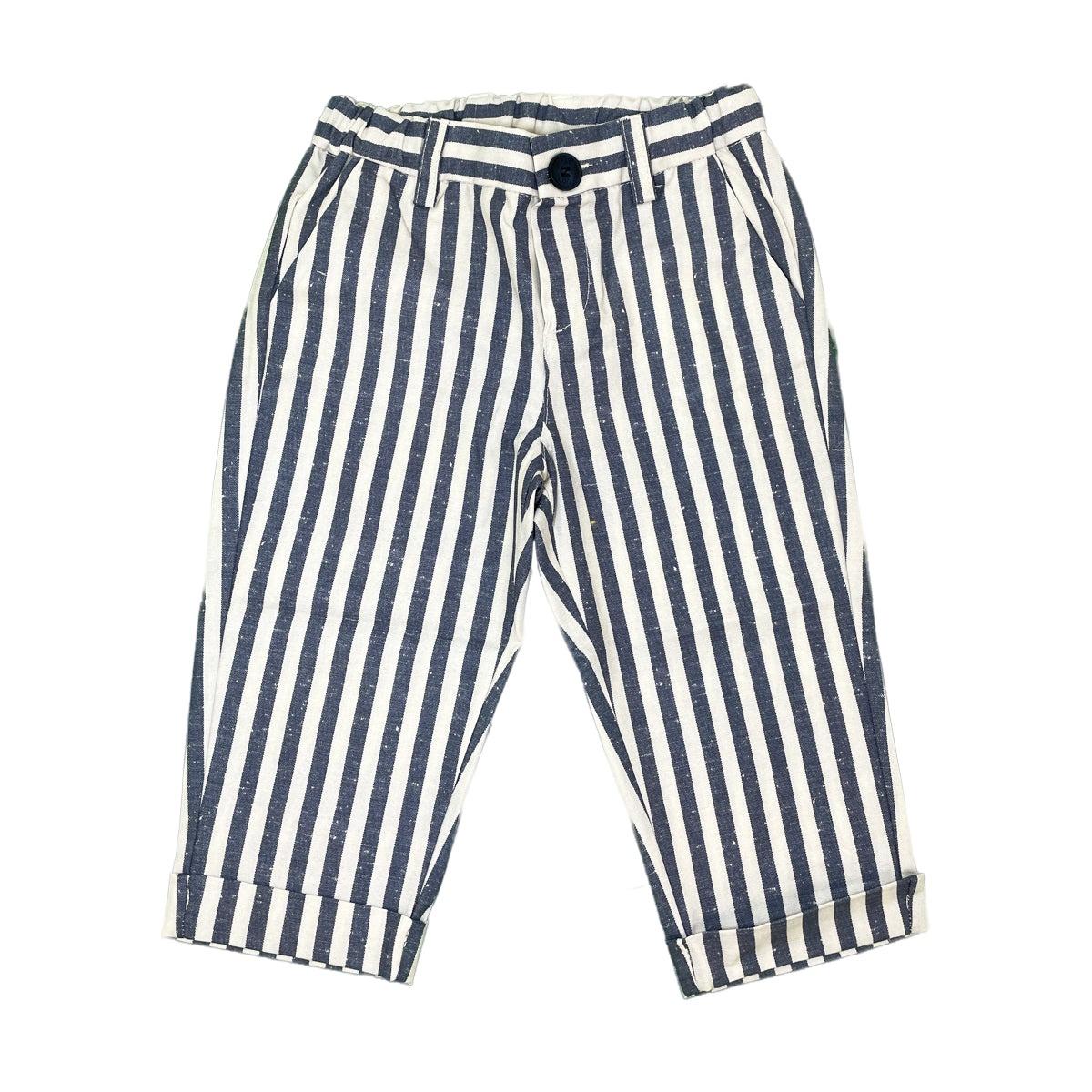 Pantalone a righe bicolor FY6510 Z3691 101BL IVORY BLUE FAY 