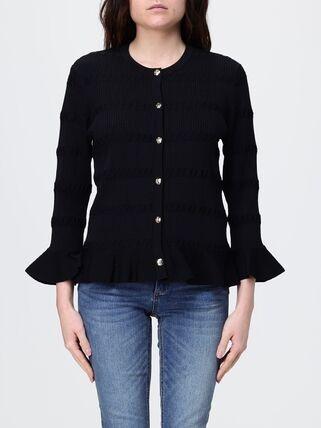cardigan con volant CA6103MS55N 22222 LIU JO BLACK 