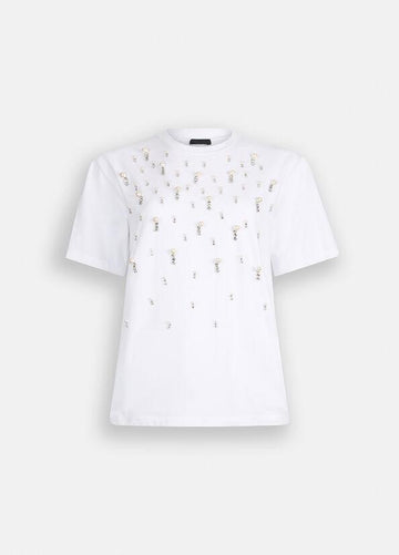 t-shirt con applicazioni CF5072JS088 11111 LIU JO BLACK 