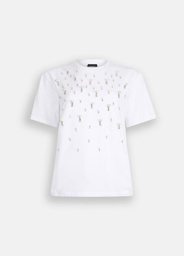 t-shirt con applicazioni CF5072JS088 11111 LIU JO BLACK 