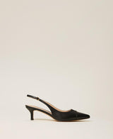 TWINSET Décolleté sling back in pelle Nero