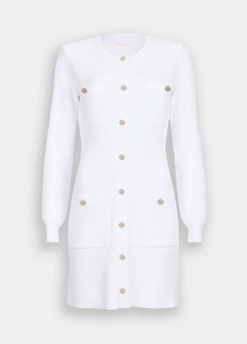 Abito in maglia con spalline MF5371MS99E 10701 LIU JO WHITE 