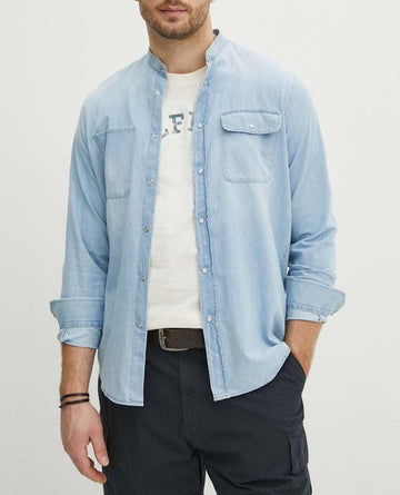 camicia coreana in denim M124P201FORTKOREALT BLUE liU JO 