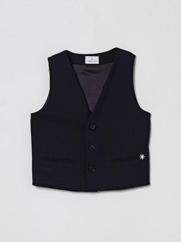 gilet monopetto con logo MR3336 BLU MANUEL RITZ KIDS 