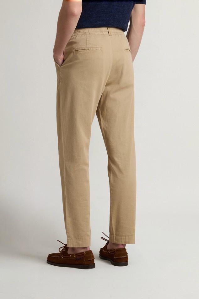 pantaloni milton in cotone e lino CFWOTR2027MRUT5288 7436 WOOLRICH 