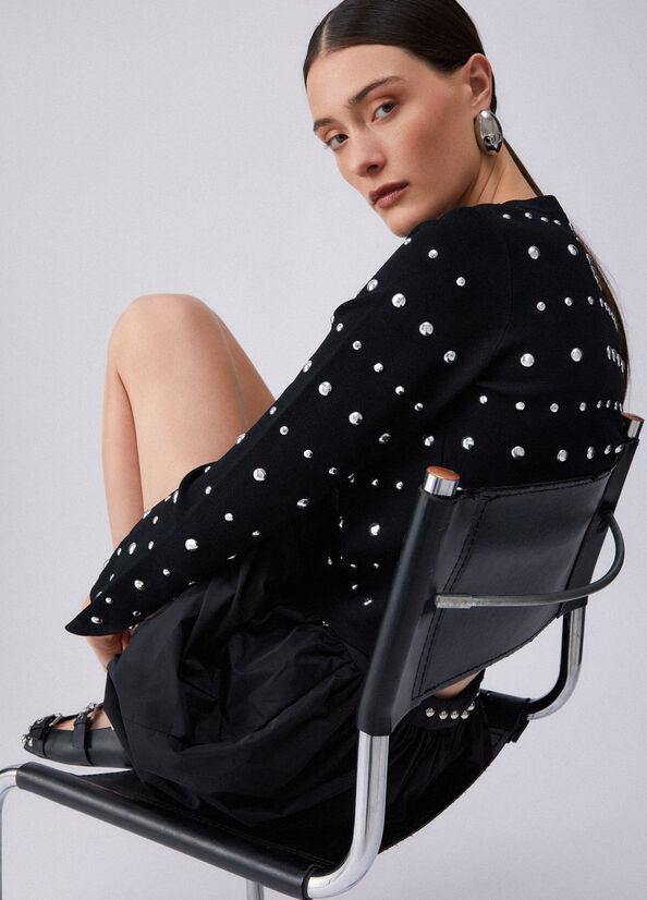 cardigan con borchie WA6090MS55N 22222 LIU JO WHITE 