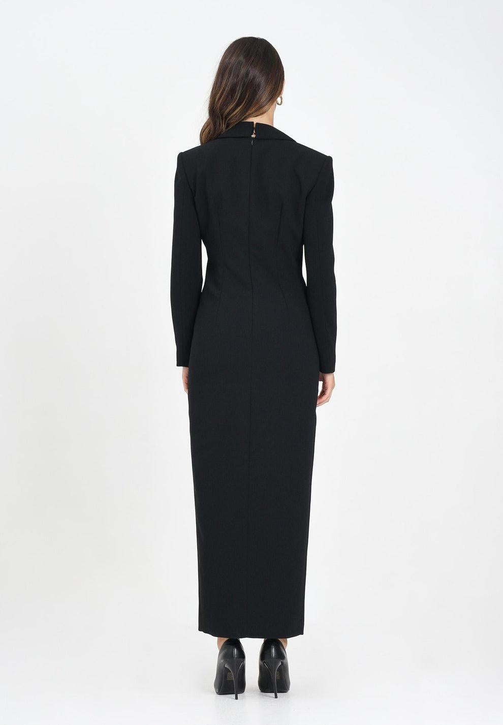 abito elegante con spacco A25CEAB10701 V0003 SIMONA CORSELLINI 