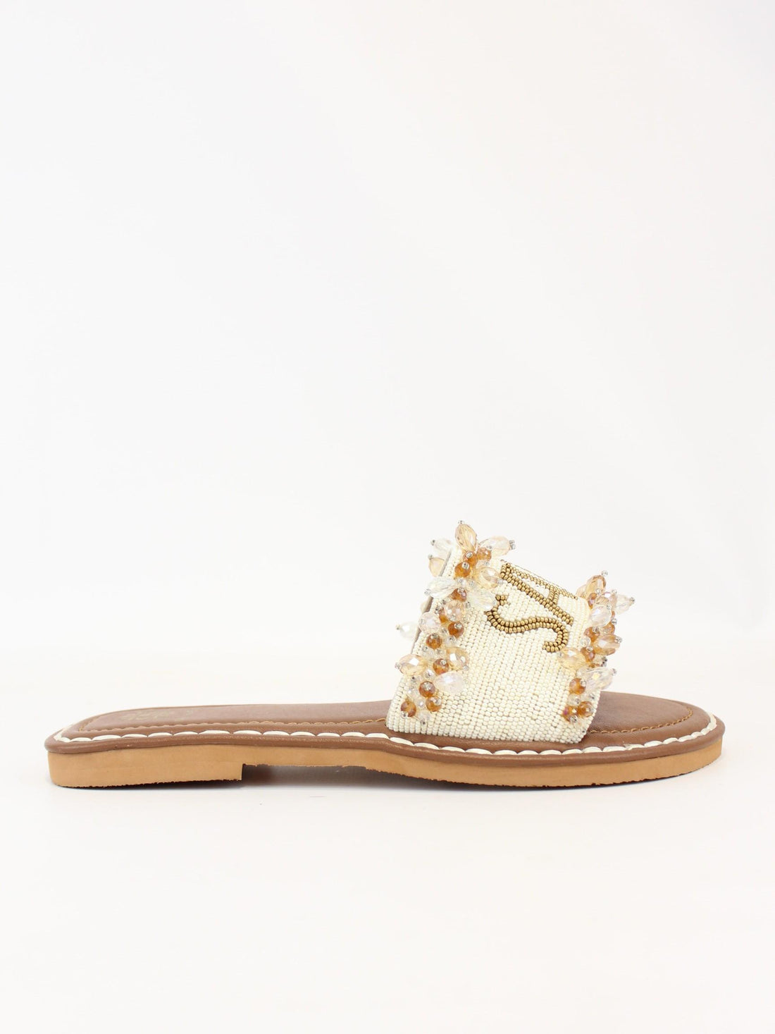 Ciabatta bassa saint tropez con gioiello SAINT TROPEZ OFFWHITE GOLD DE SIENA 
