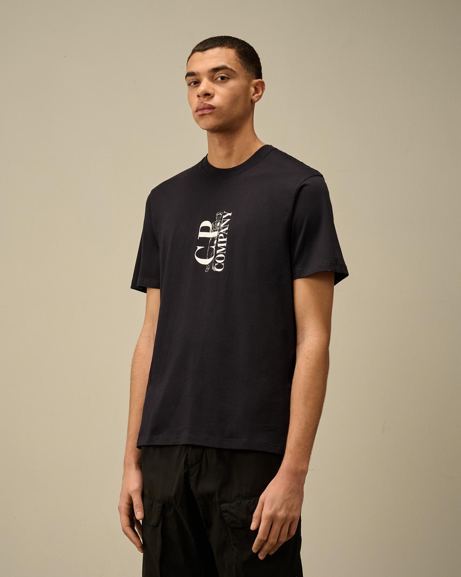 t-shirt con logo verticale 18CMTS138A 005100W 888 CP COMPANY 