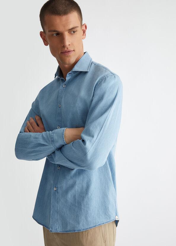 camicia in denim chiaro M124P201FORTFRENCH BLUE liU JO 