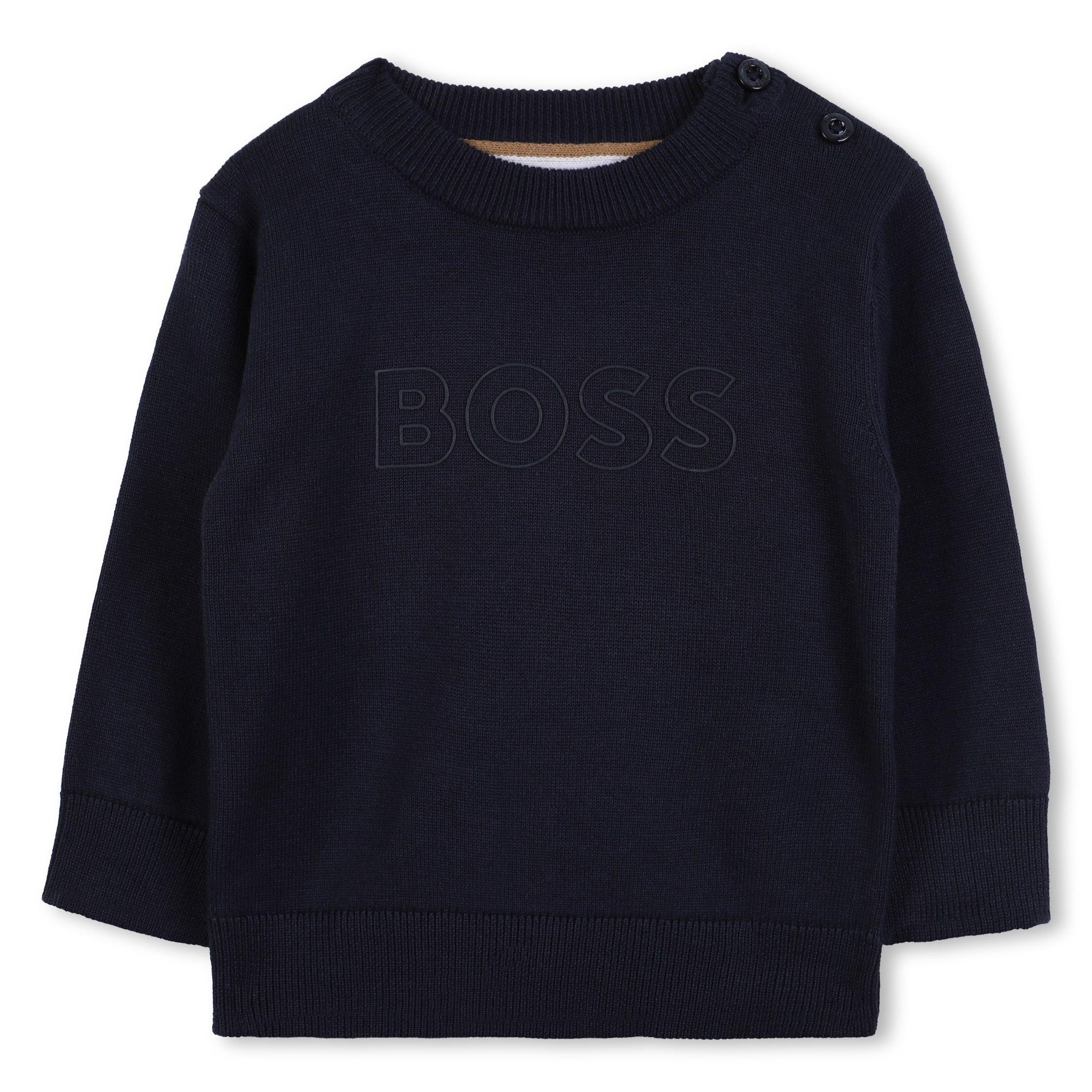 maglione con logo in tono J52455 849 BOSS 