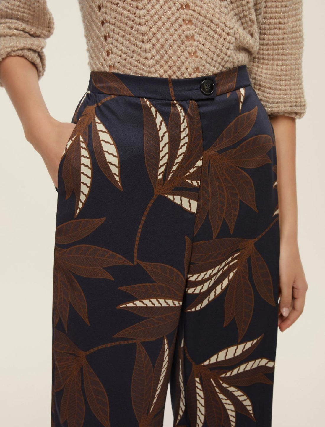 pantalone fantasia foglie VANDEA 010 EMME MARELLA 