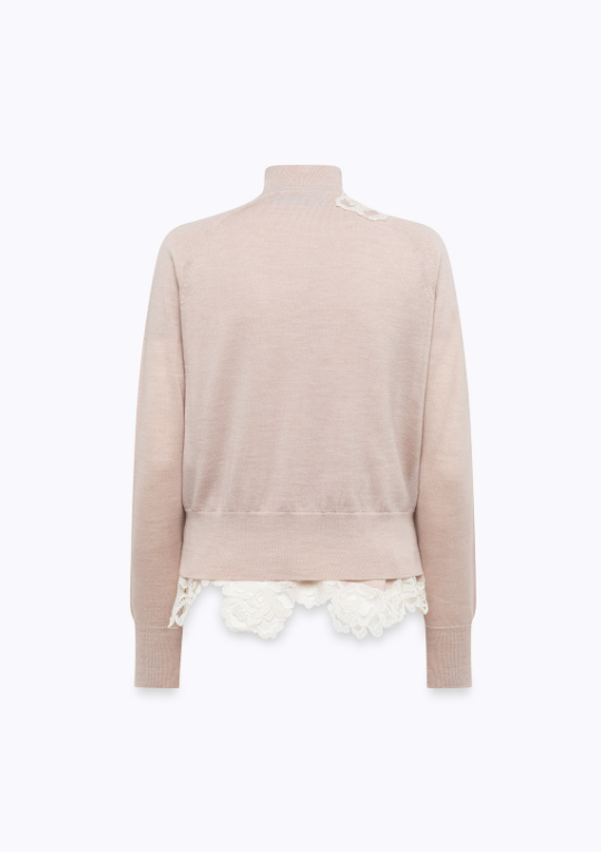 maglia con lupetto e ricami RF5222MA82O 02070 Blugirl 