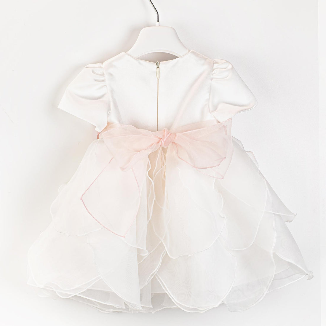 abito neonata con fiori PC03210 PANNA/ROSA PURE FIRENZE 