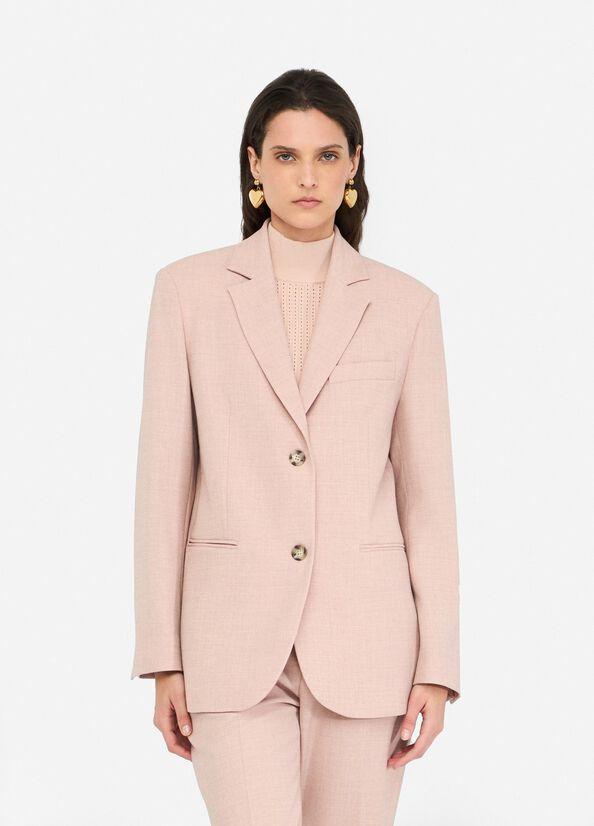 blazer in tessuto melange MF5139T4334 61508 LIU JO WHITE 