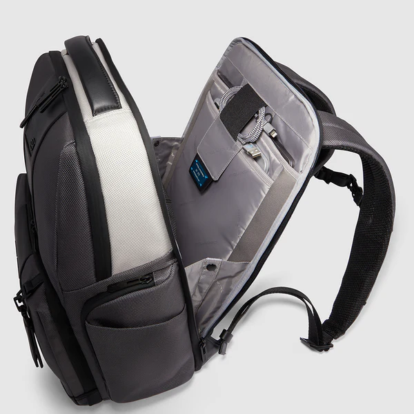 zaino grande in tessuto e pelle CA4532BR2S GRN PIQUADRO 