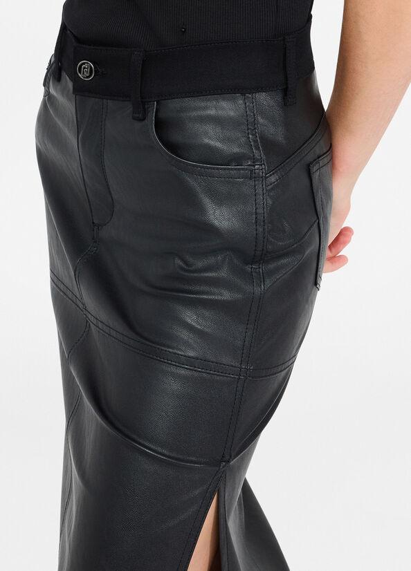 gonna lunga in tessuto spalmato UF5185E0747 22222 LIU JO DENIM 