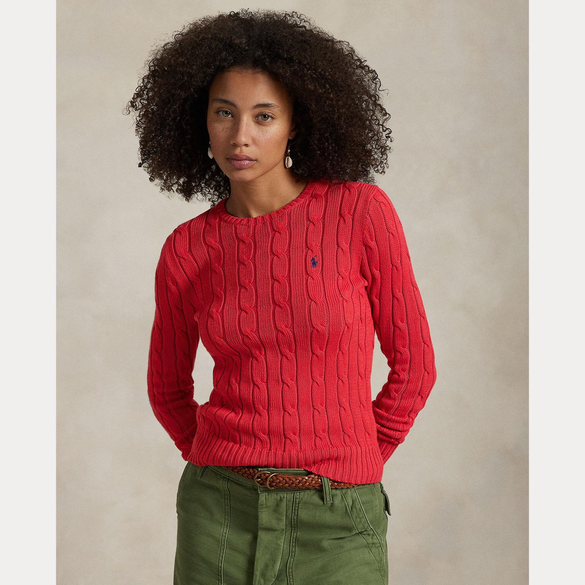 maglioncino a trecce con cavallino 211-891640 029 RALPH LAUREN POLO 
