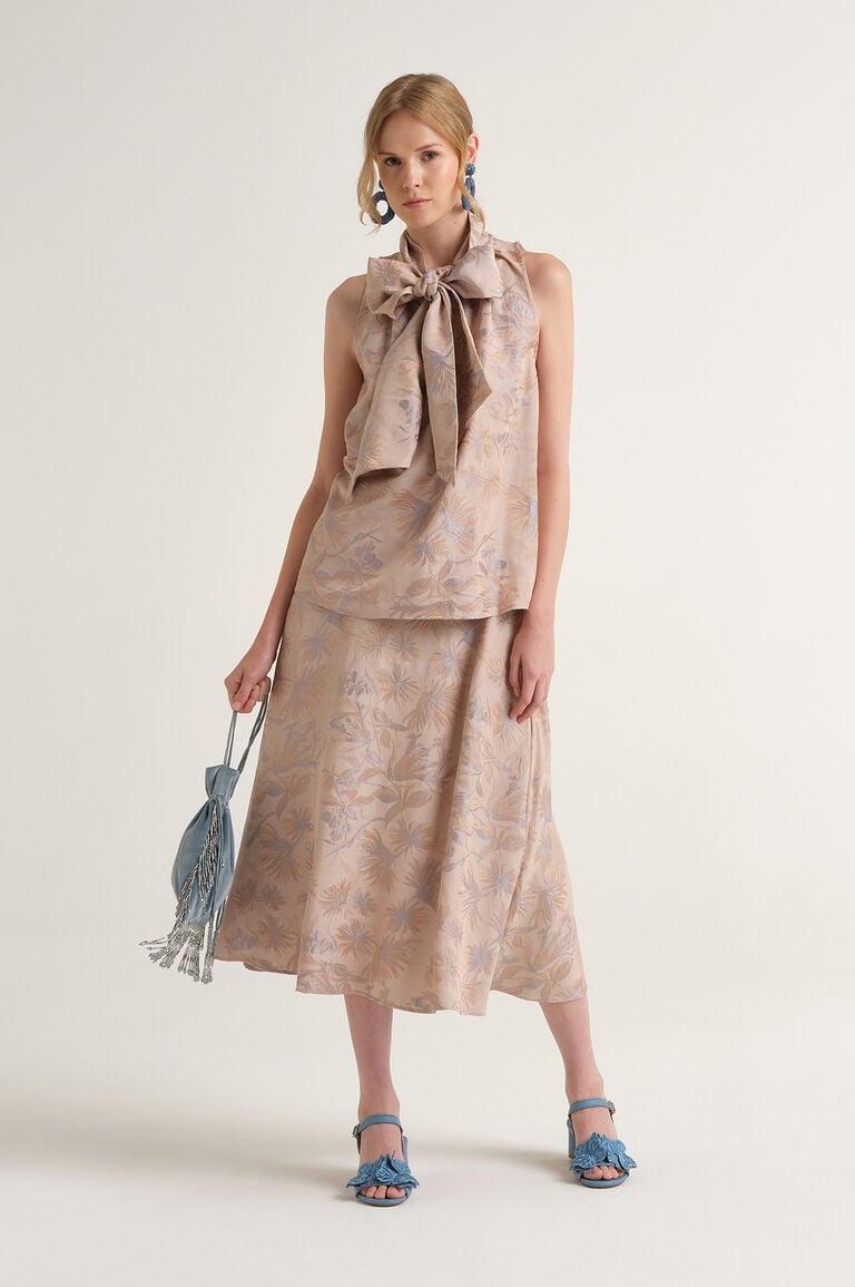 top con fiocco e stampa JP5558 50670 B1296 BEIGE/CELESTE MALI'PARMI 