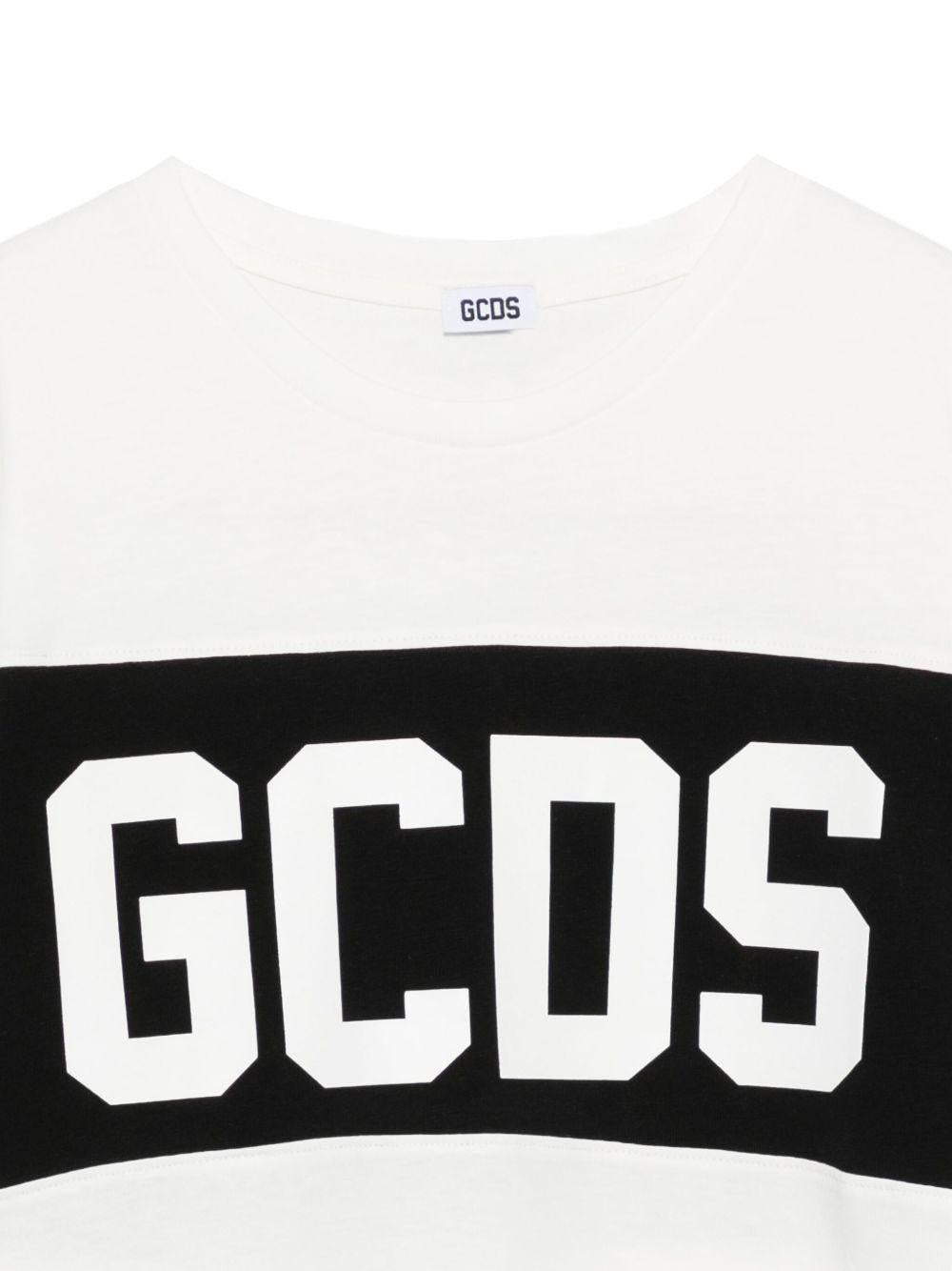 T-shirt con logo contrasto B2JU2329JF1 15 BONE GCDS 