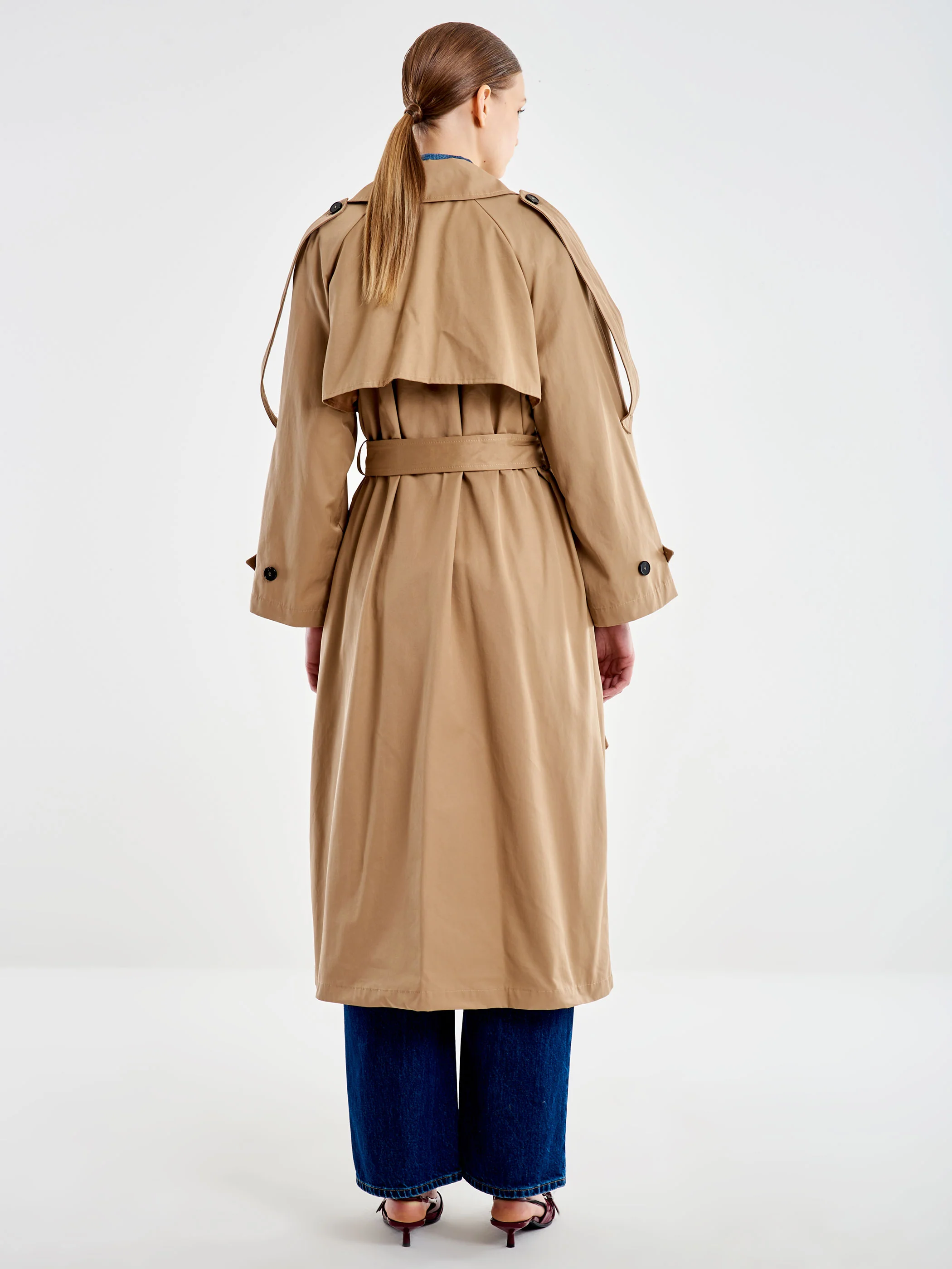 trench lungo doppiopetto TD0029 BEIGE VICOLO 