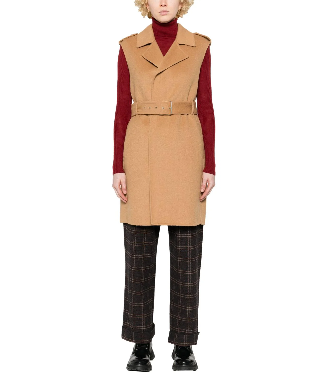 cappotto smanicato con cinta WF4062T4627 71320 liU JO 
