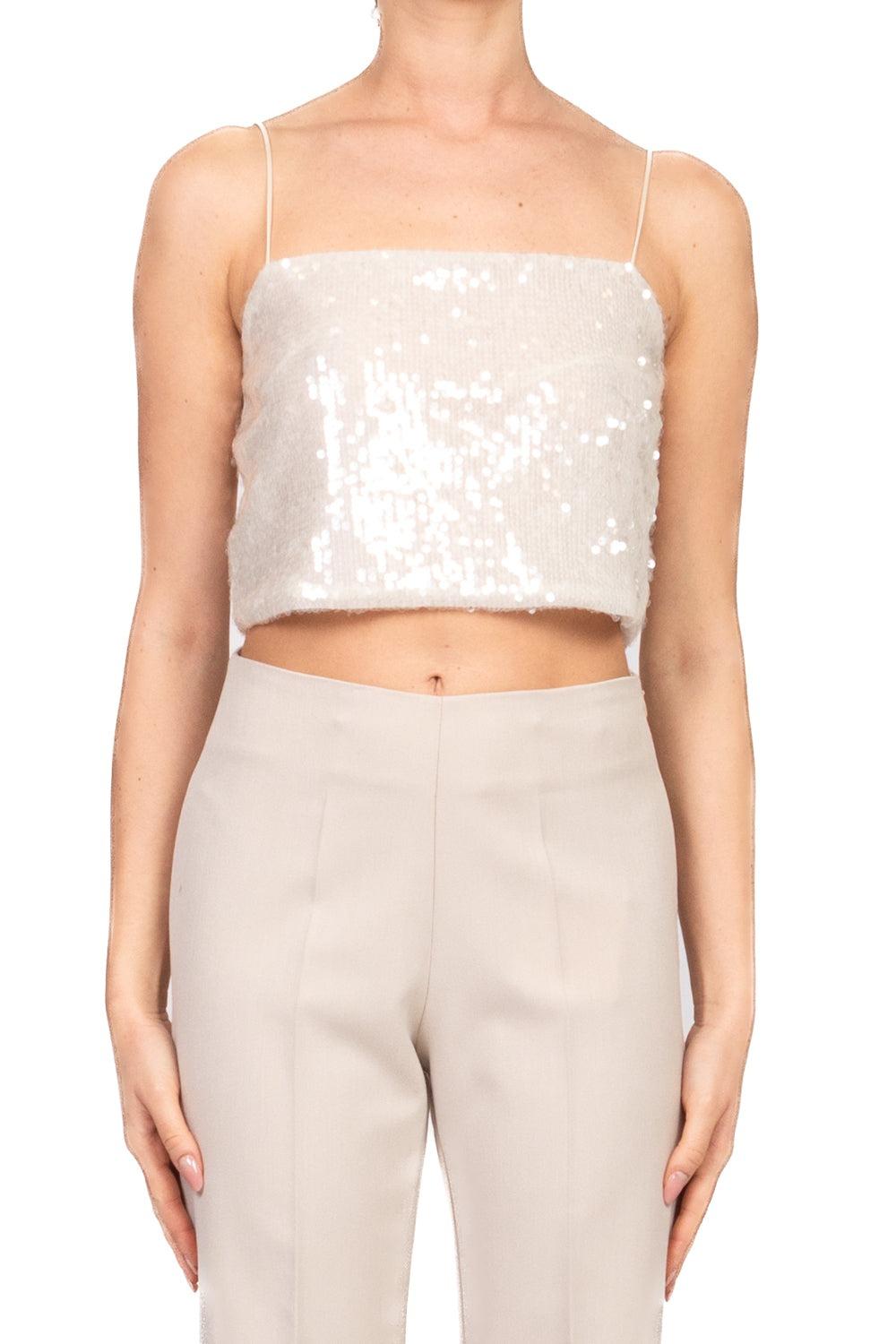top cropped con pailettes TF0387 PANNA VICOLO 