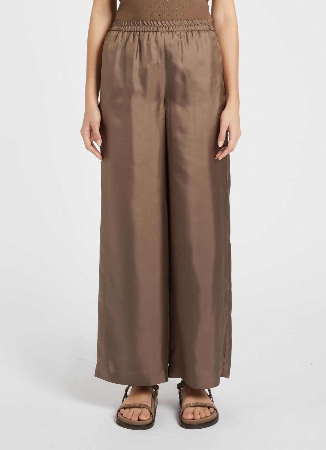 pantalone in seta MLMQUIZ 001 MARella MONOCHROME 
