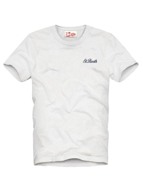 t-shirt con ricamo petto DOVER JR 00398F MC2 SAINT BARTH 