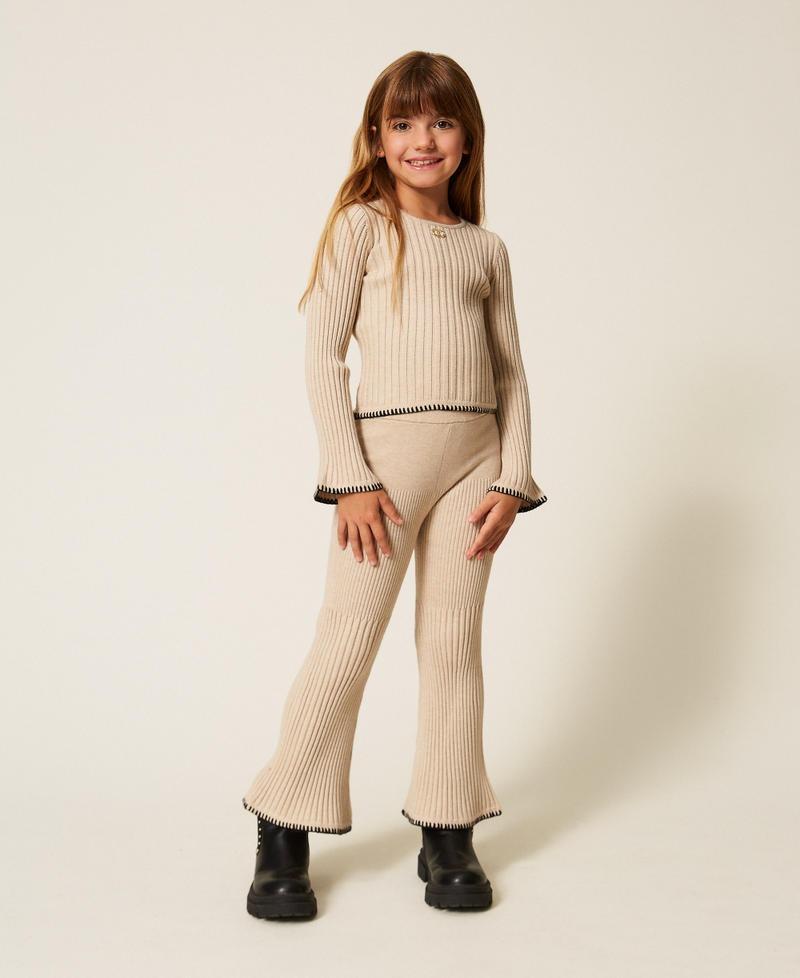 pantaloni in maglia a coste 252GB3081 10884 TWINSET GIRL 