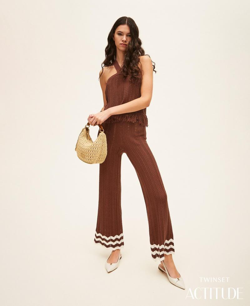 pantalone con dettaglio zigzag 261AP3062 13363 TWINSET ACTITUDE 