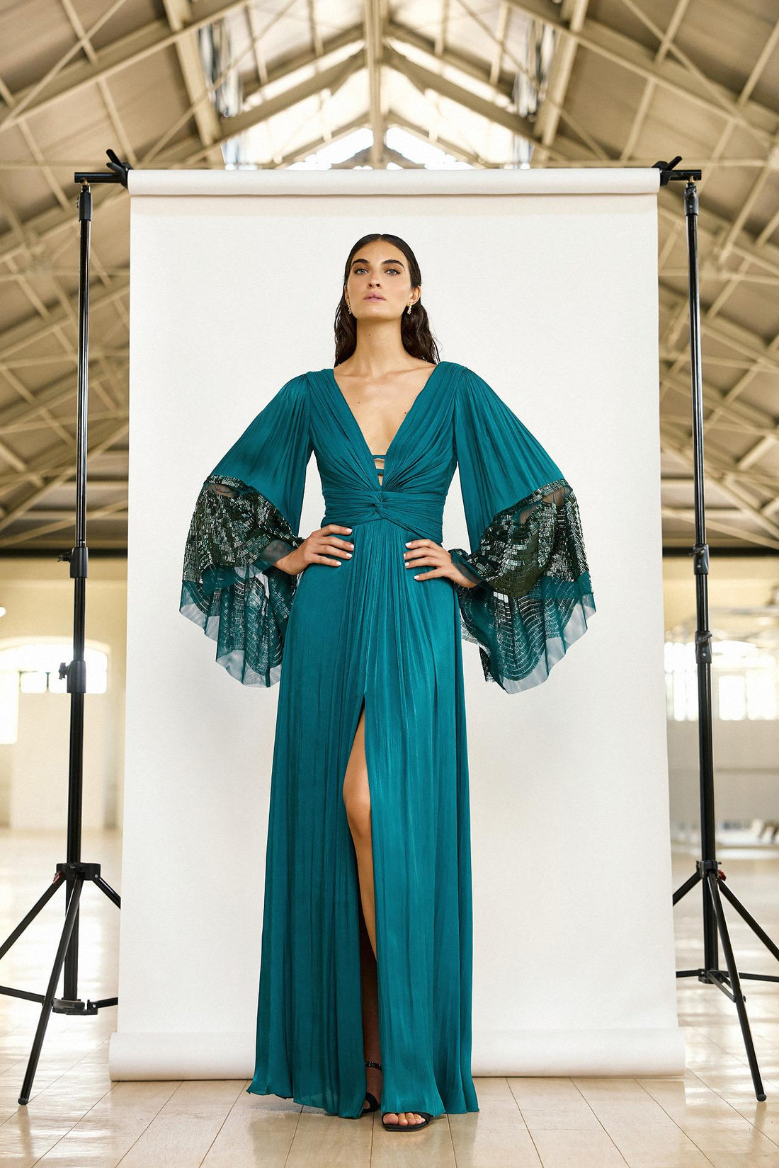 abito con ampio scollo 5294 GREEN MAESTRI 