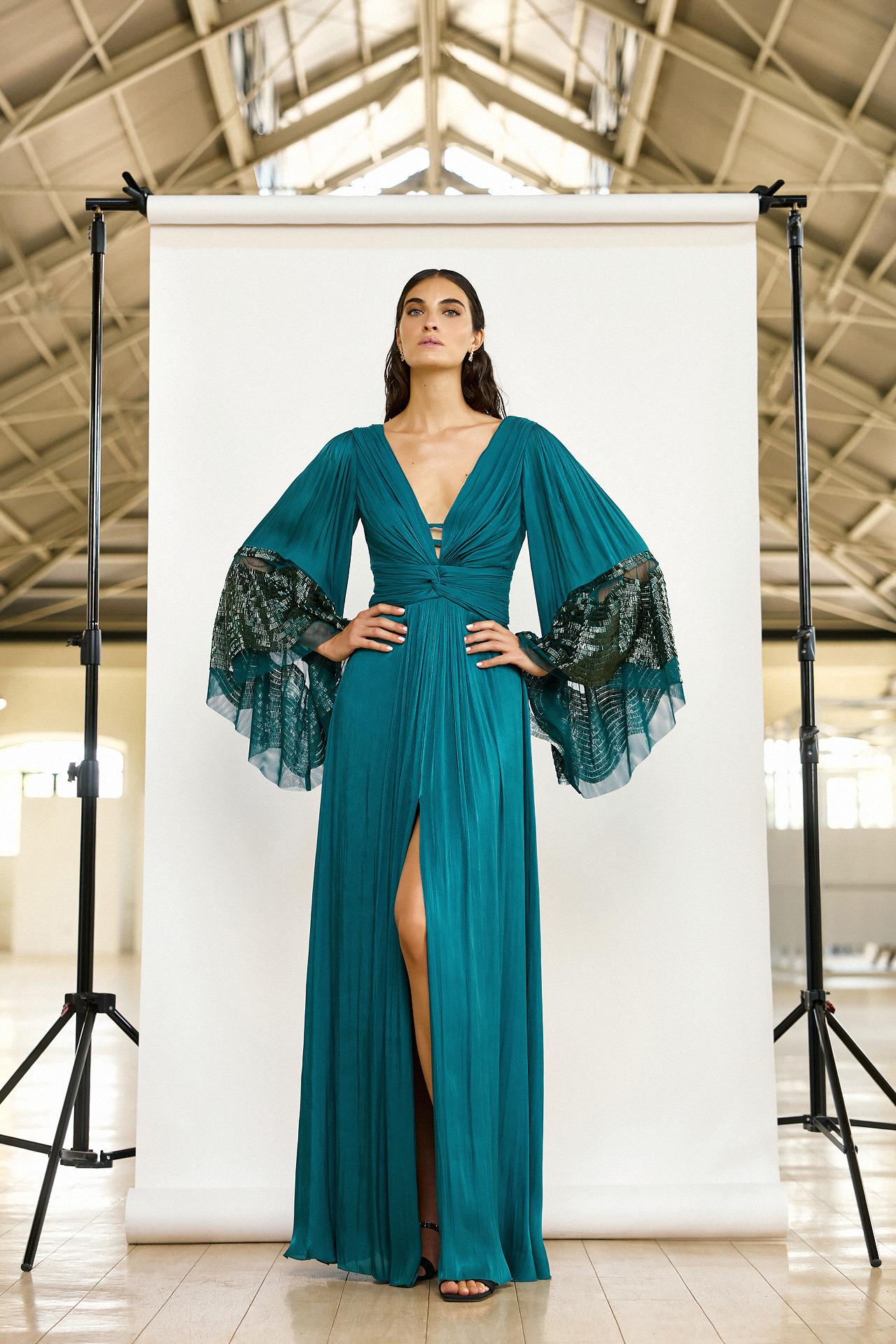 abito con ampio scollo 5294 GREEN MAESTRI 