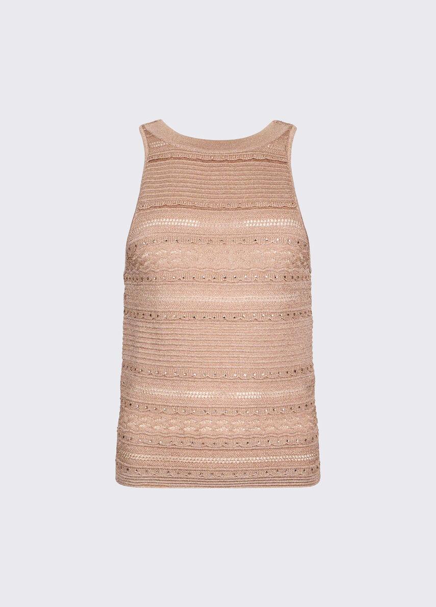 top in maglia traforata CA6238MA06S A4389 LIU JO BLACK 