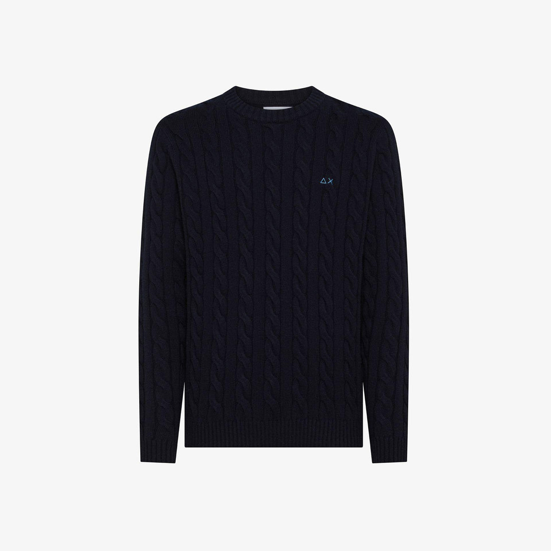 maglione a trecce con logo K45138 07 SUN68 