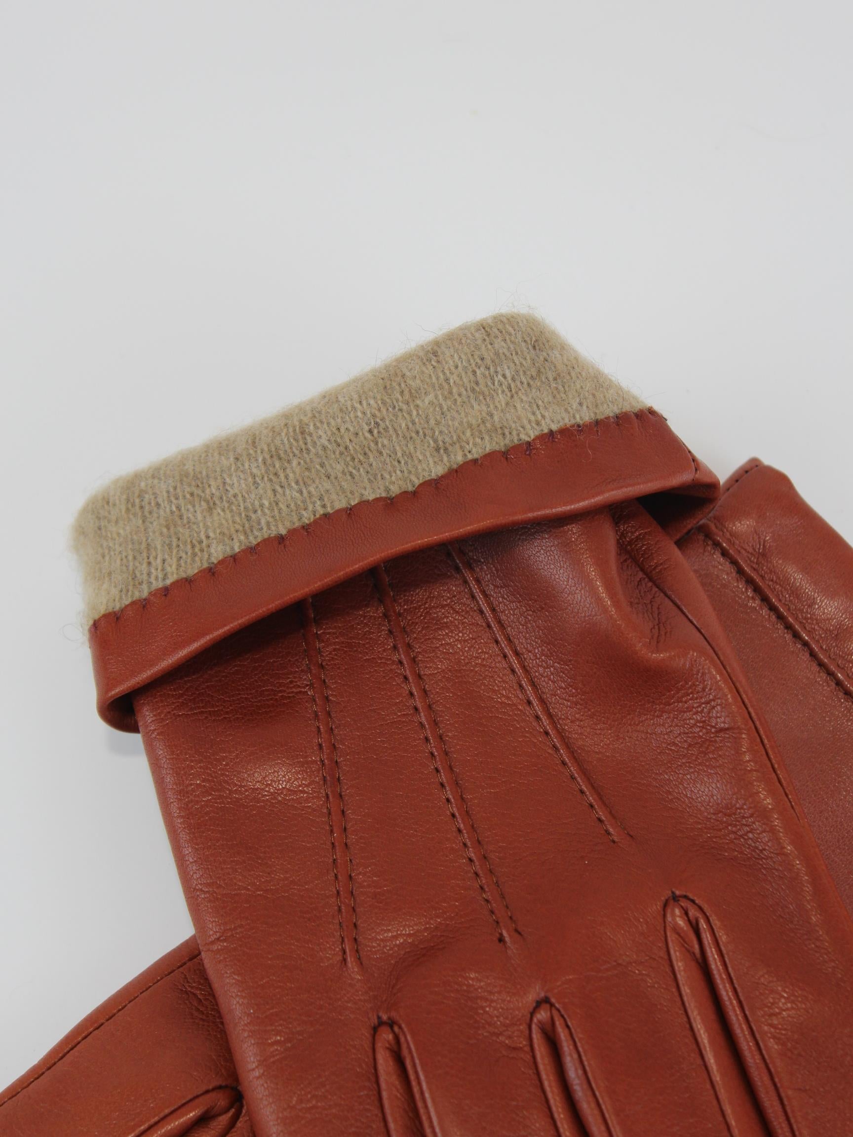 guanti in pelle uomo 3B COGNAC ENNEGI 
