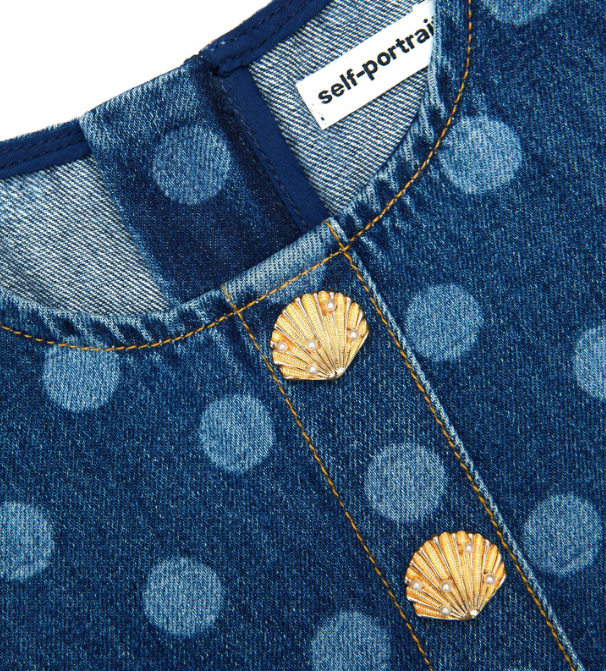 abito a pois 703S-BL POLKA DOT SELF-PORTRAIT 