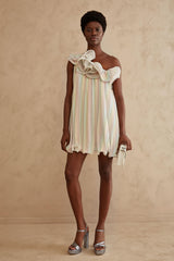 TWINS Abito corto monospalla White
