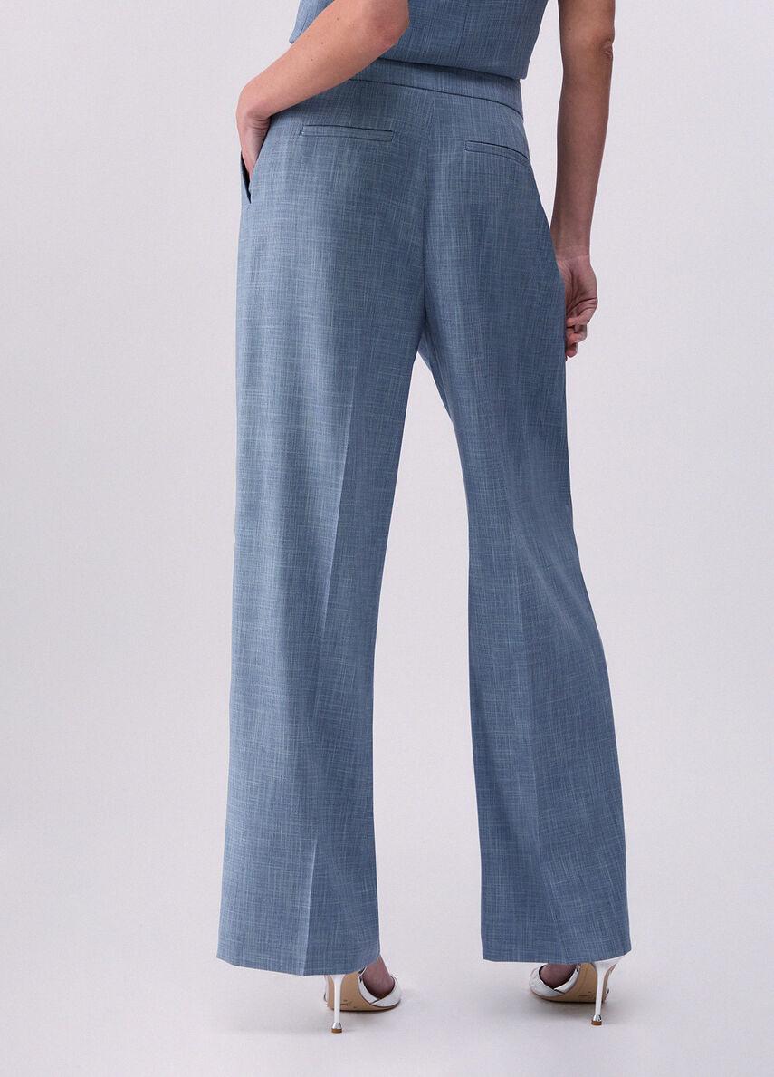 Pantaloni palazzo in tessuto melange WA6167T332A X0761 LIU JO WHITE 