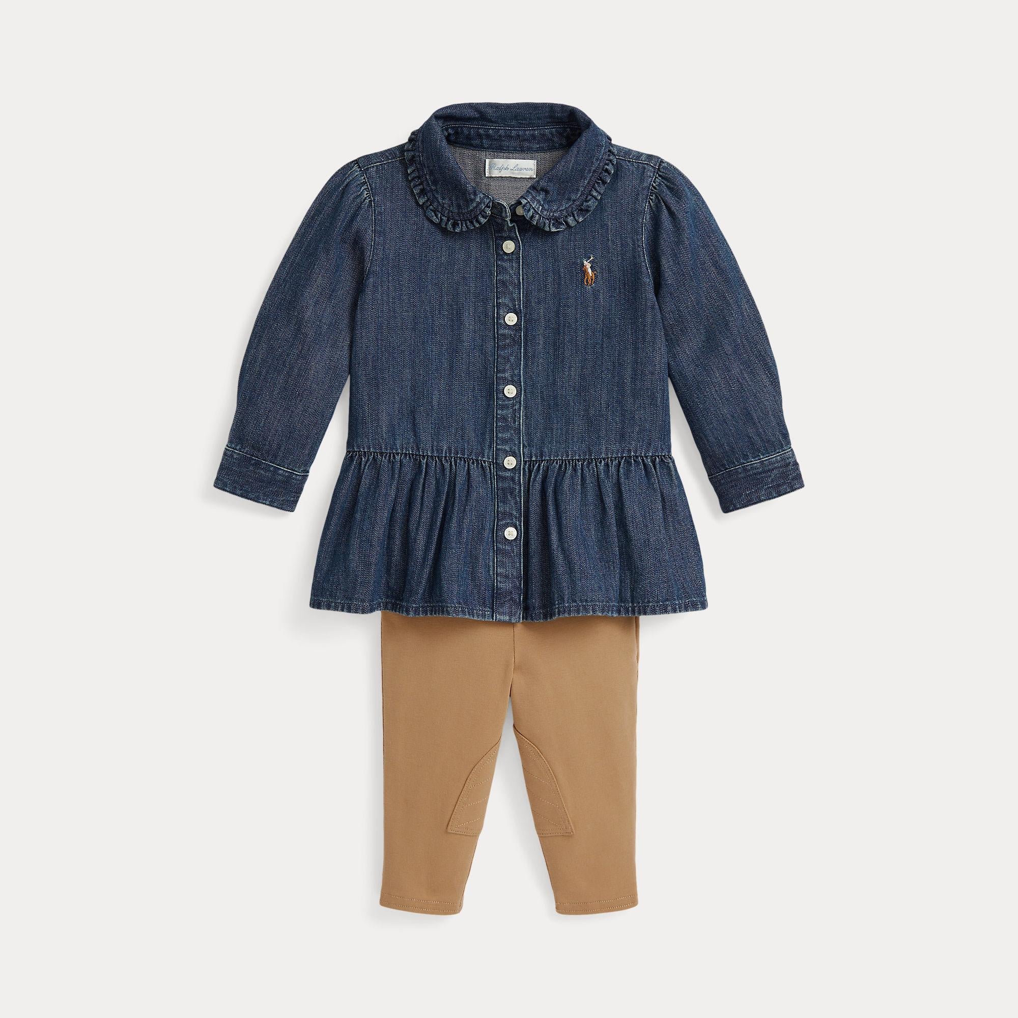 completo con camicia e leggins 310-979097 001 RALPH LAUREN POLO 