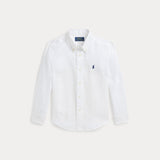 RALPH LAUREN POLO camicia in lino con pony Bianco
