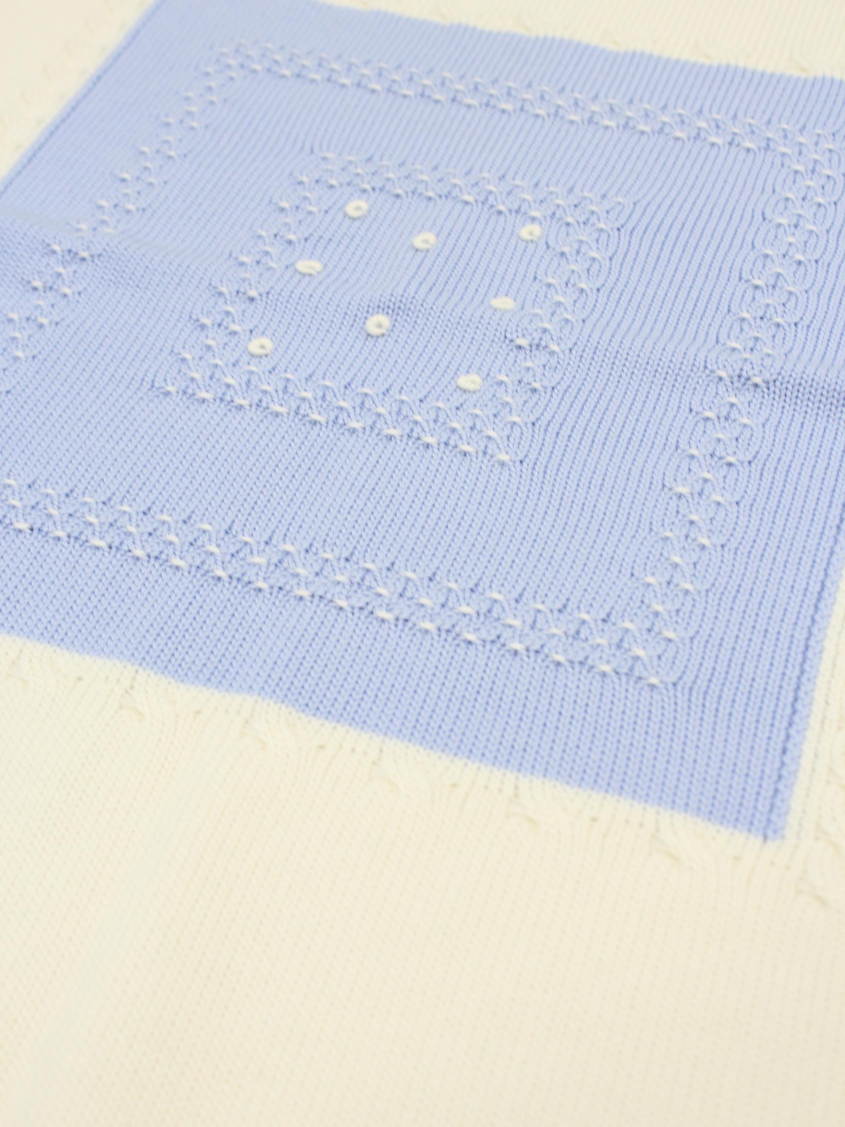 coperta in lana con ricami 30 COPERTA UNI PICCOLA GIUGGIOLA 