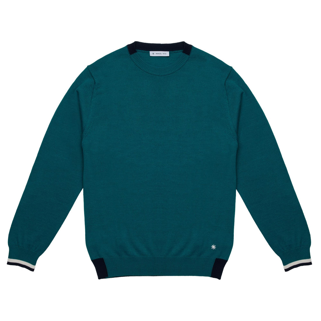 maglia con contrasto al collo 3932M500 253807 86 MANUEL RITZ 